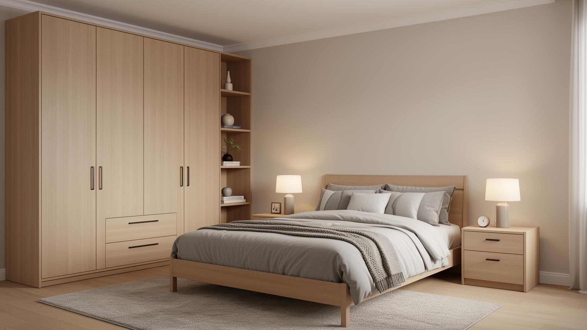 Cozy bedroom with assembled furniture